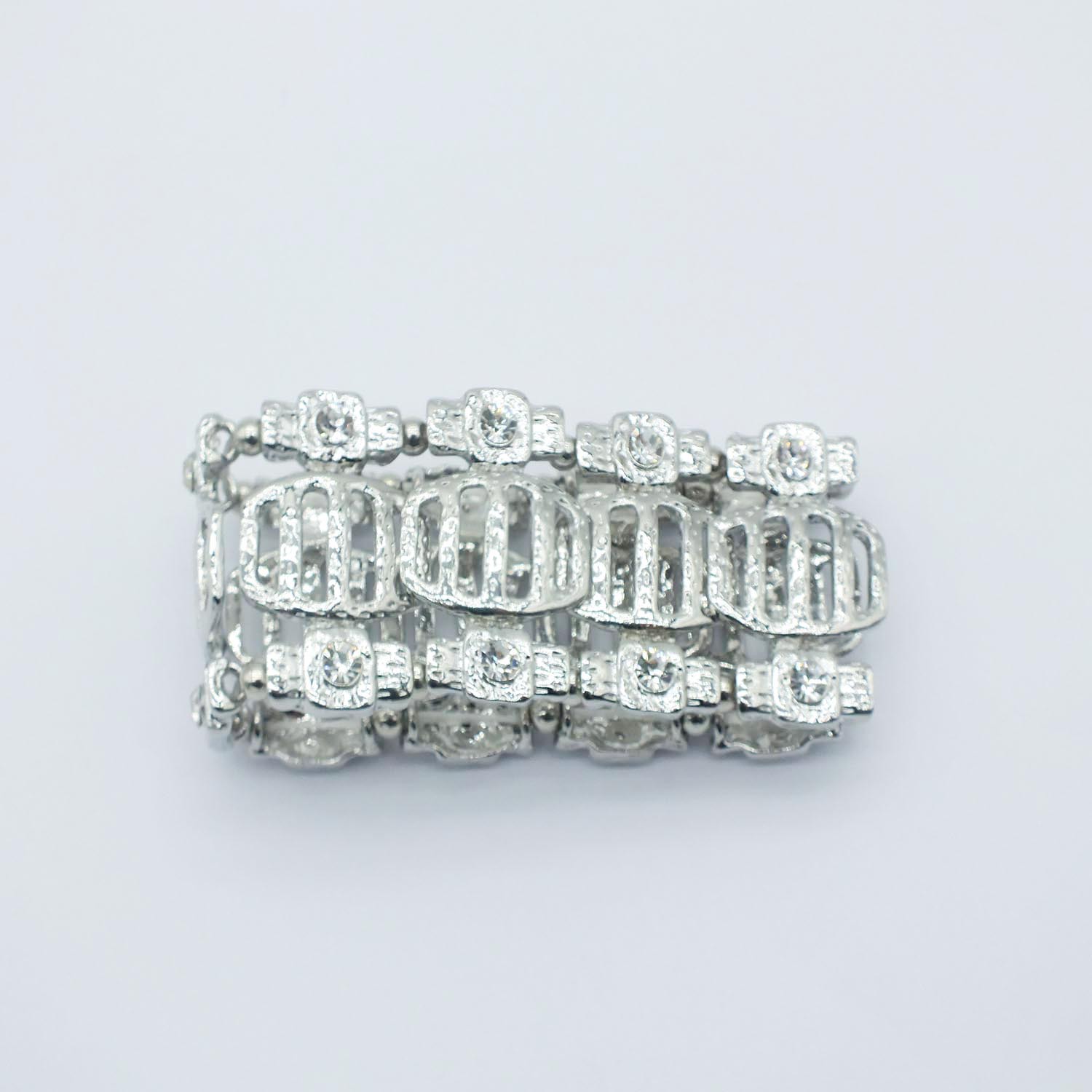 B225 Accessories Mixed Batch Silver Bracelet Rhinestone Geometric Elastic Bracelet