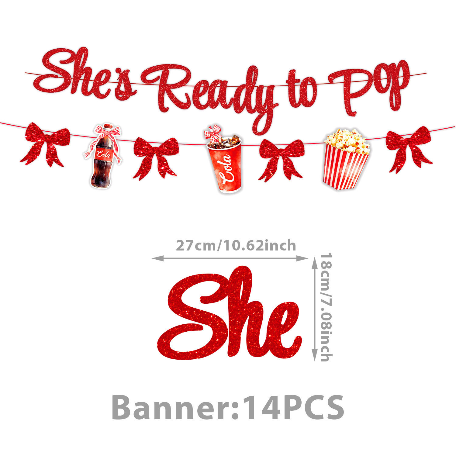 New Baby Shower Cola Popcorn Christening Theme Party Tableware Paper Plate Bunting Flag Tablecloth Decoration