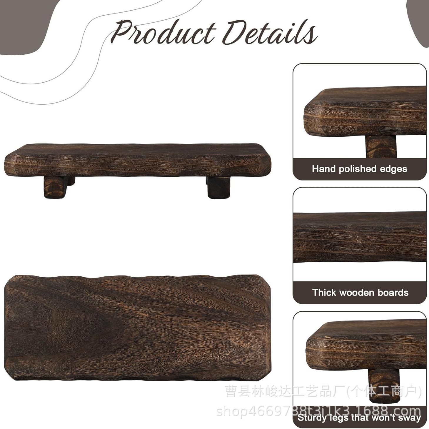 Wooden aromatherapy base stand, home decoration candle essential oil desktop display stand, wooden soap storage tray