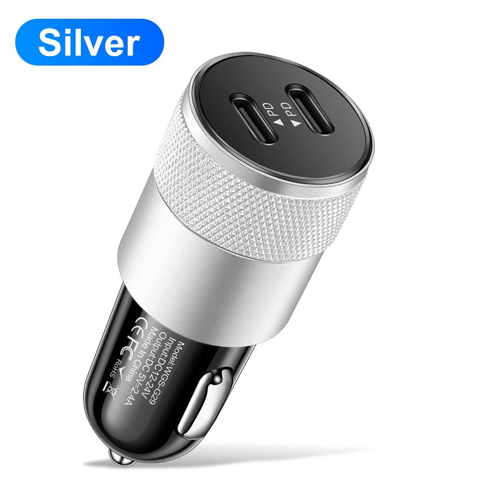 Dual PD 2.4A Dual PD Metal Cannon Fast Car Charger PD+PD Dual Fast Charge