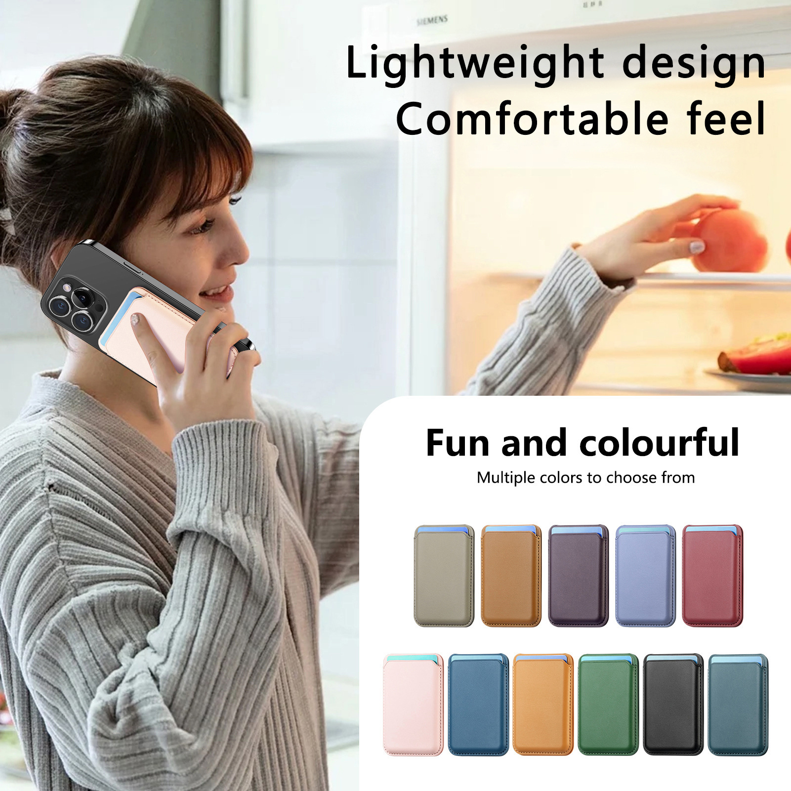 For Apple 17 leather card case Magsafe strong magnetic up-down flip stand magnetic card case exquisite packaging