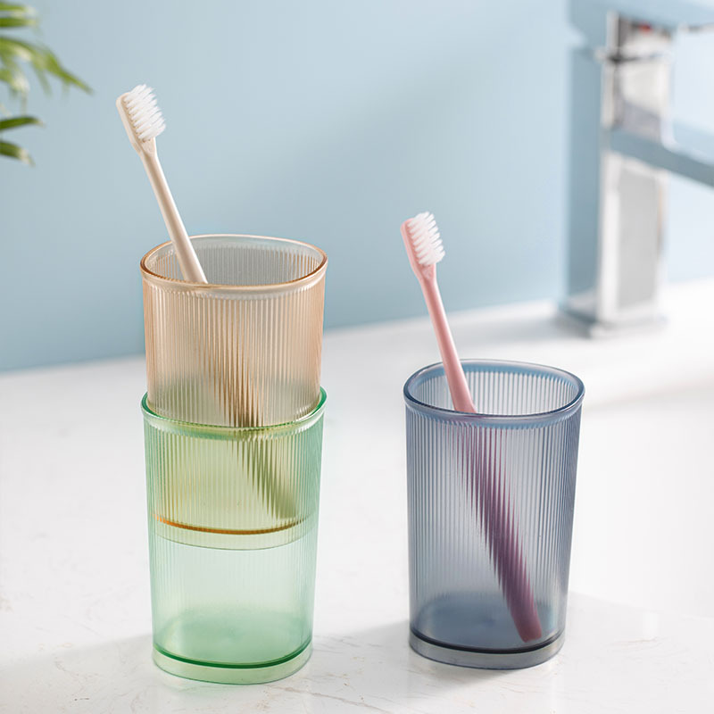 Simple colorful transparent mouthwash cup, household toothbrush cup, thickened pressure-resistant toothpaste cup, non-slip brushing cup