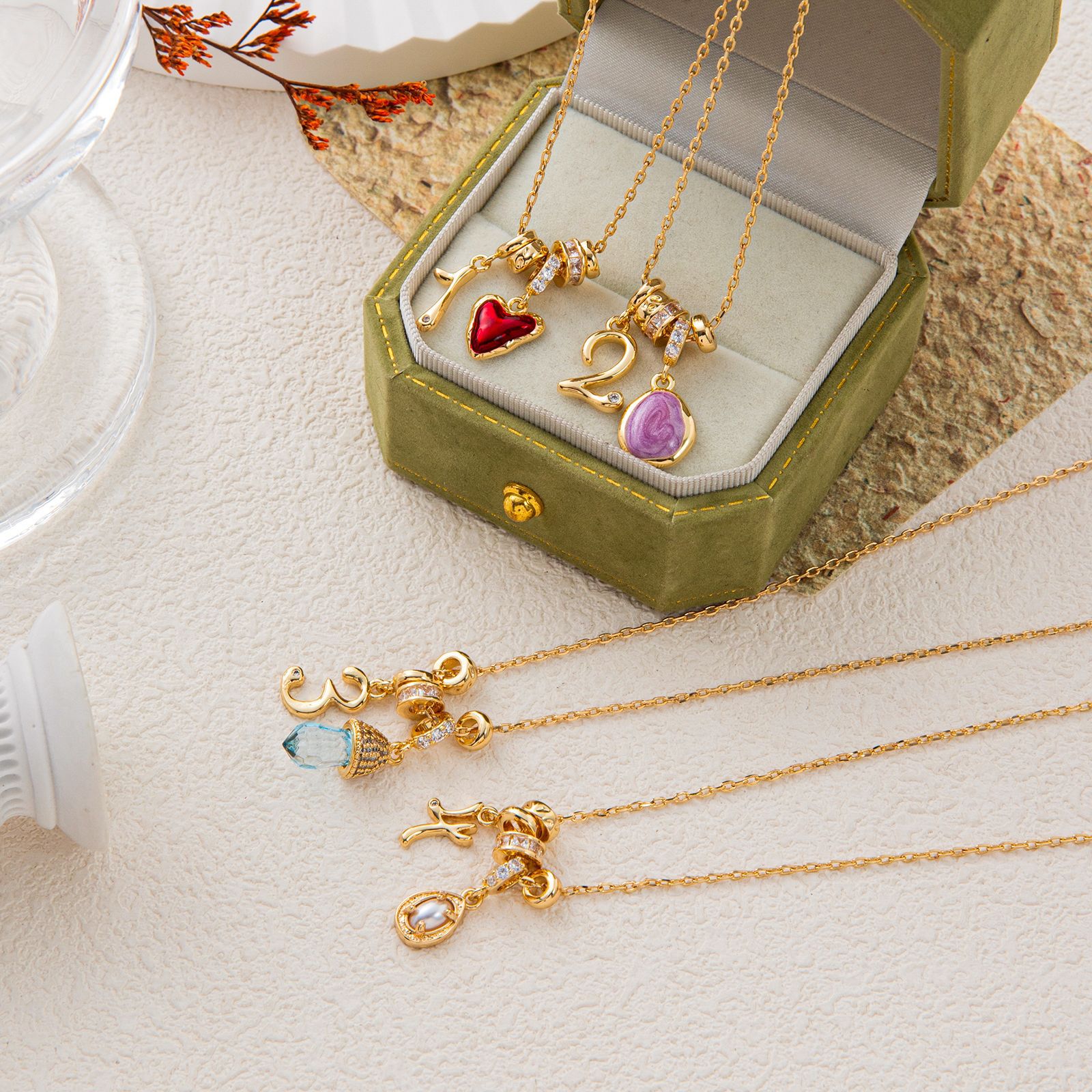 Independent station锁骨链 simple multi-pendant series elements stainless steel necklace copper