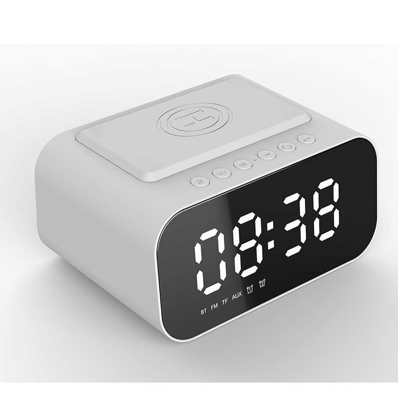 Bluetooth speaker 15W wireless charging clock LED audio new hotel supplies wireless charging Bluetooth speaker