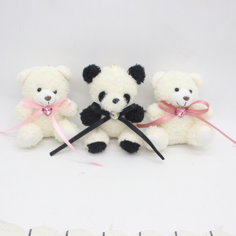 New Cartoon Curly Teddy Bear Plush Keychain Bag Charm Phone Case Decoration Doll Toy