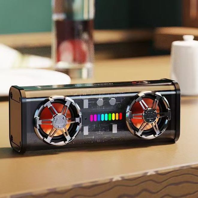 Transparent Armor Bluetooth Speaker Wireless Outdoor Colorful Lights Subwoofer Series Small Steel Cannon Speaker