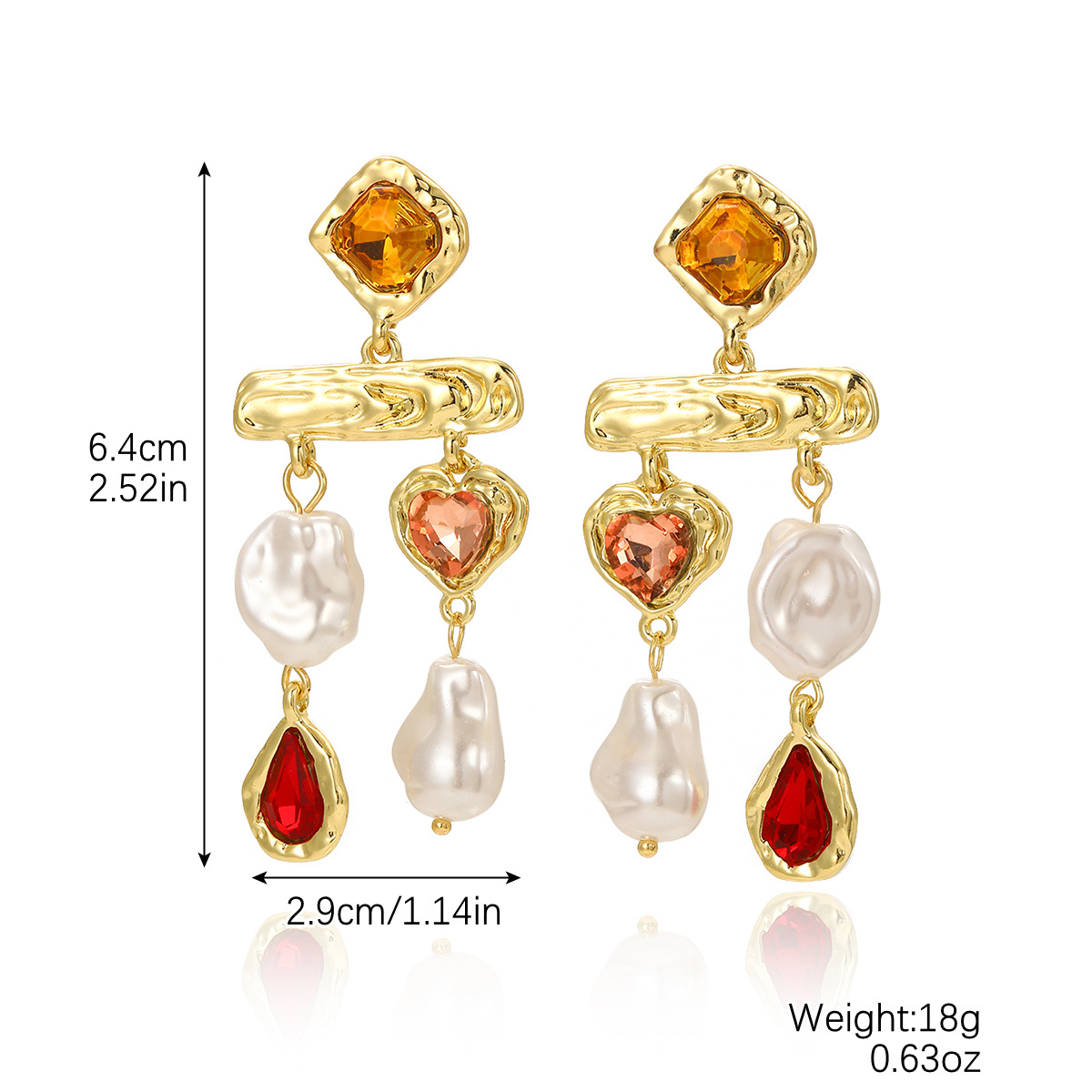Exclusive long pearl earrings rhinestone irregular baroque pearl long earrings