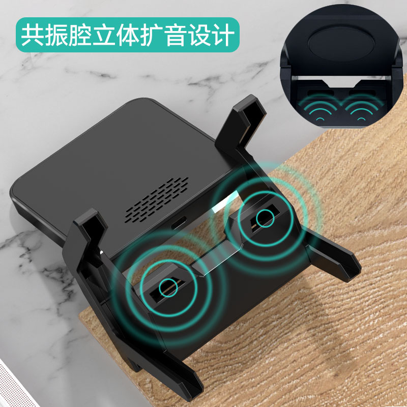 15W Qi Certified Wireless Charger Stand Amplifier Small Chair Wireless Charger Desktop Phone Vertical Stand