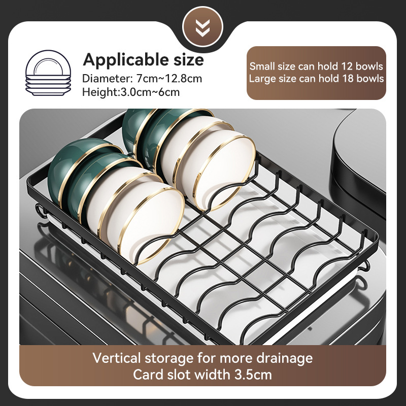 Kitchen draining bowl dish rack storage rack bowl plate household bowl rack countertop cutting board integrated storage rack