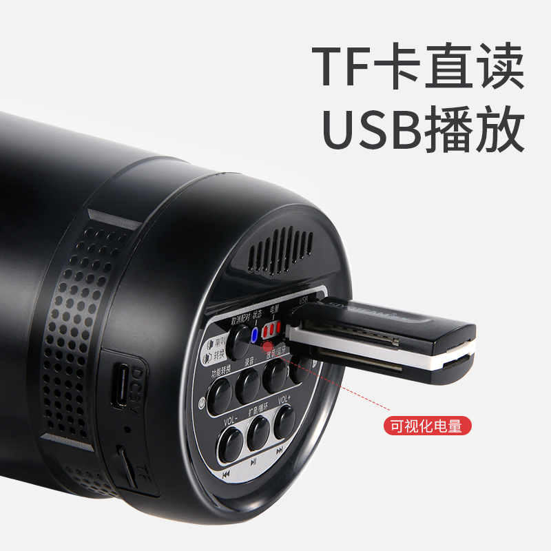 Handheld Lithium Battery Loudspeaker Dual Speaker High Volume Multifunctional Wireless Amplifier