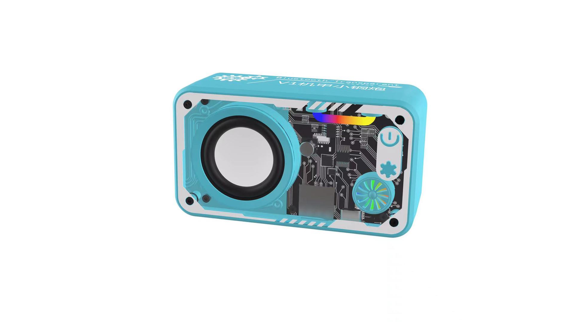 V1 A36 Transparent Mecha Card Slot Mini Speaker Wireless Bluetooth Mini Speaker Outdoor Portable Small Desktop Speaker
