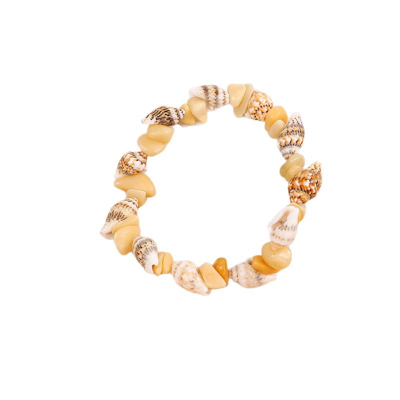 Rongshang Conch Bead Turquoise Bracelet Beach Starfish Pendant Shell Crystal Bead Bracelet Accessory