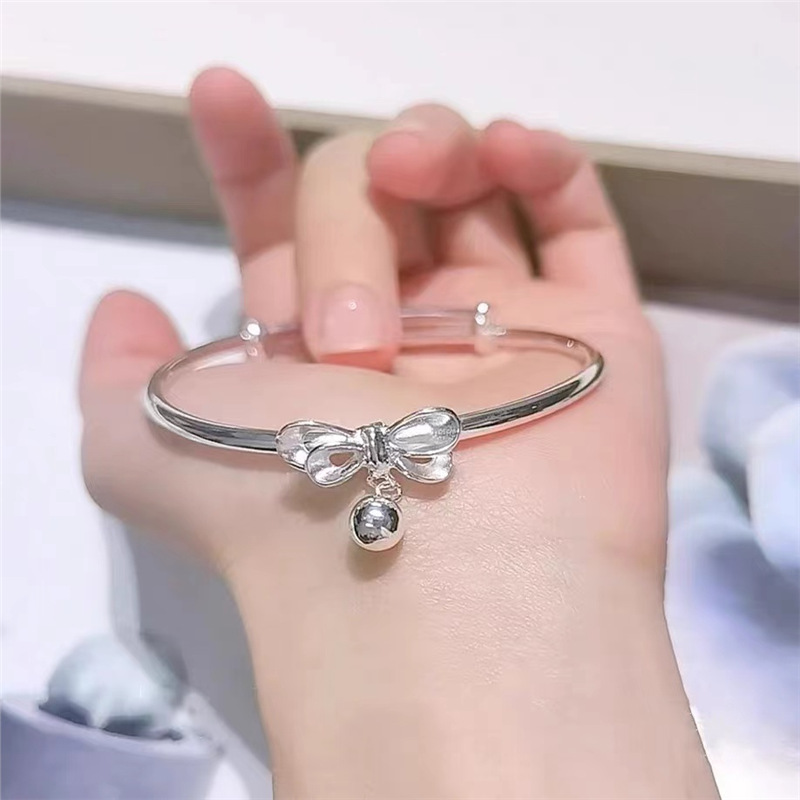 Flourishing pattern silver-plated solid bracelet s999 pure silver bracelet silver jewelry gift gift