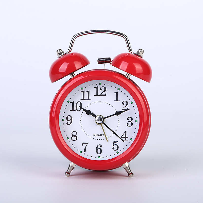 Promotional 3-Inch Metal Bell Alarm Clock Aishida High-Quality Silent Movement Loud Bell Dual-Ear Bell Clock
