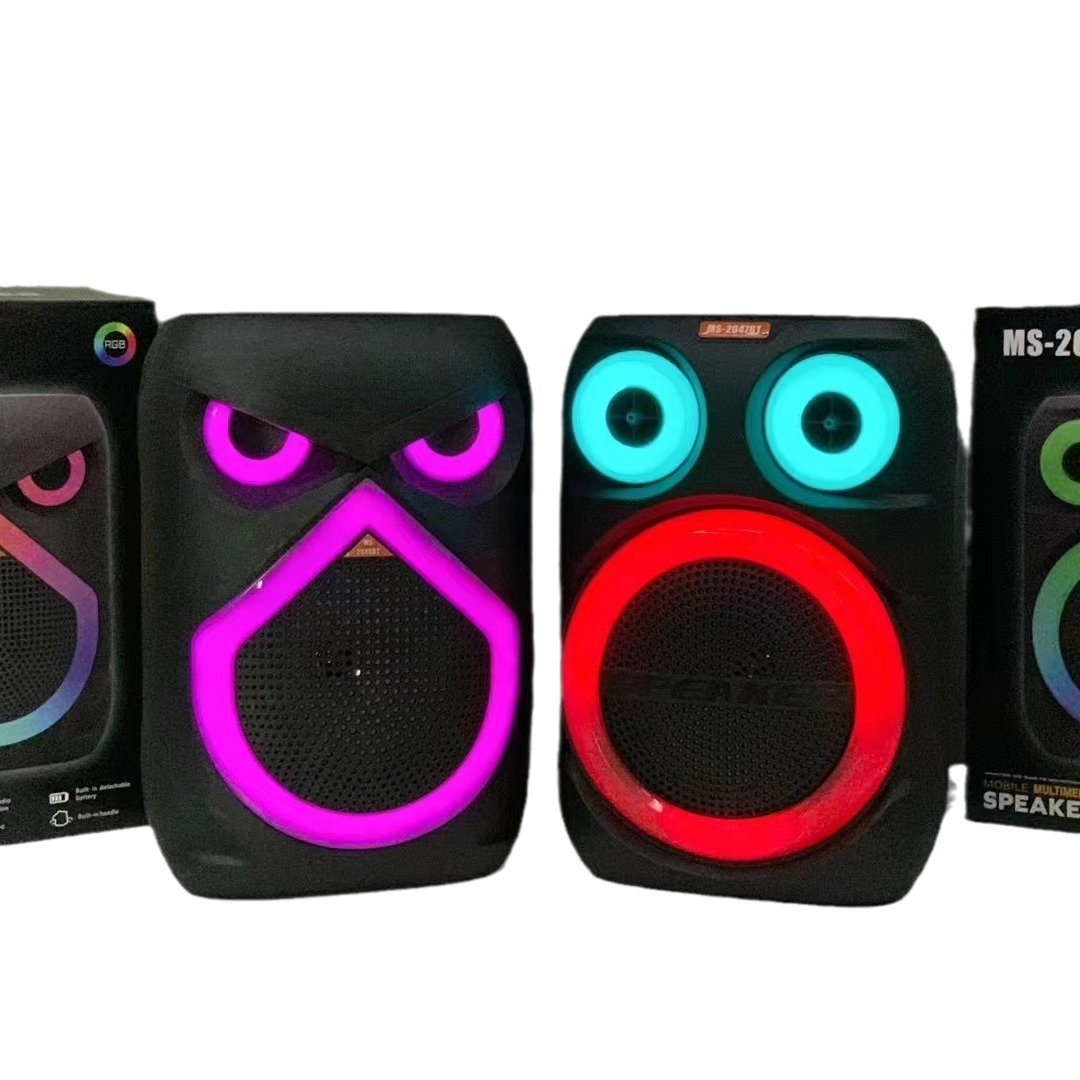 New 8-inch Bluetooth Speaker Outdoor Portable Subwoofer Handle Colorful Light Home K Song Wireless Speaker
