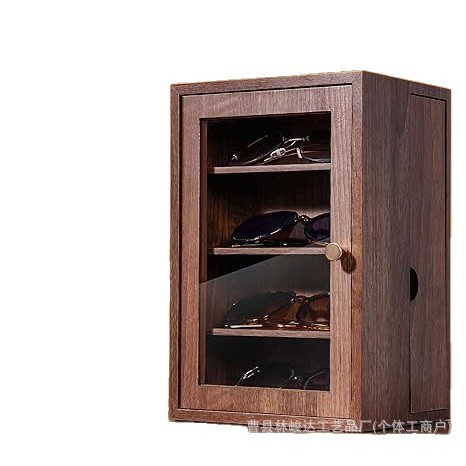 Desktop sunglasses storage box, four-layer with lid, visible glasses display case, multifunctional with drawer, dustproof
