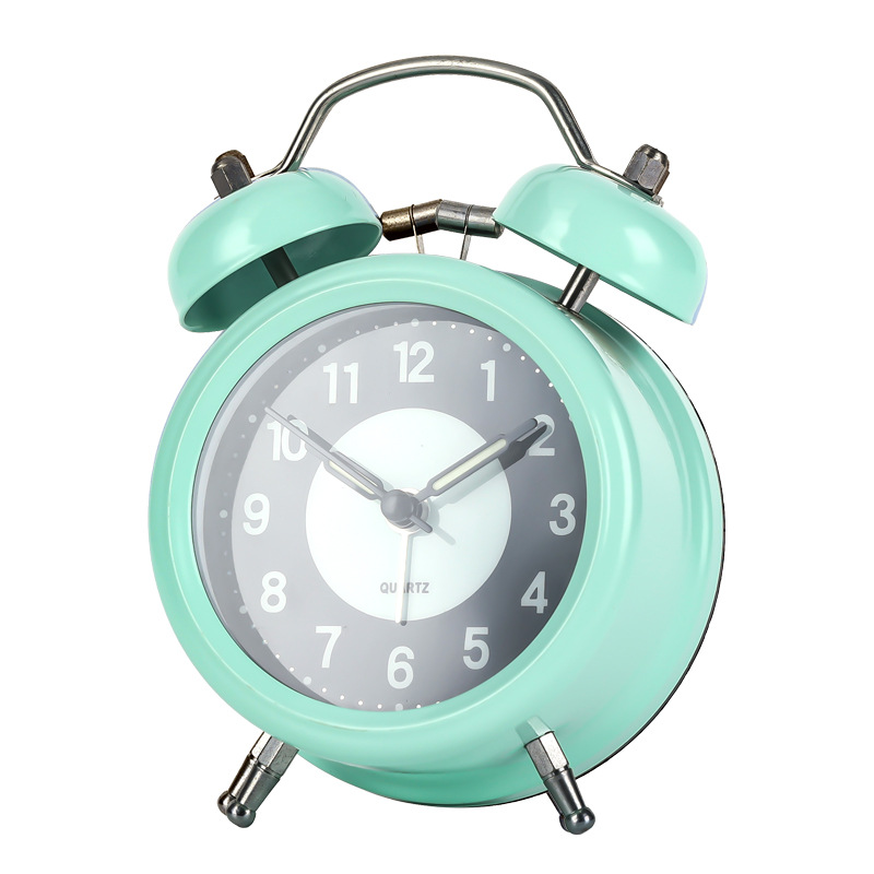 Carefully selected special PVC clock, luminous decoration living room bedroom quartz clock metal bell alarm clock