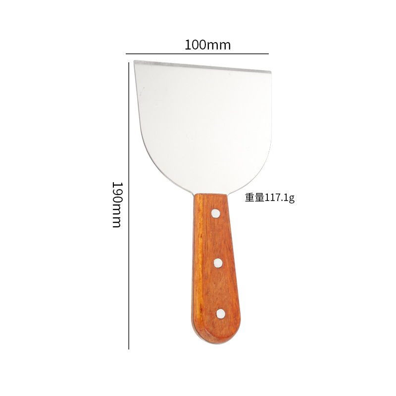 Stainless steel teppanyaki cooking spatula, Western pizza spatula, hand-grabbed cake press, pancake tool, stir-fry ice spatula