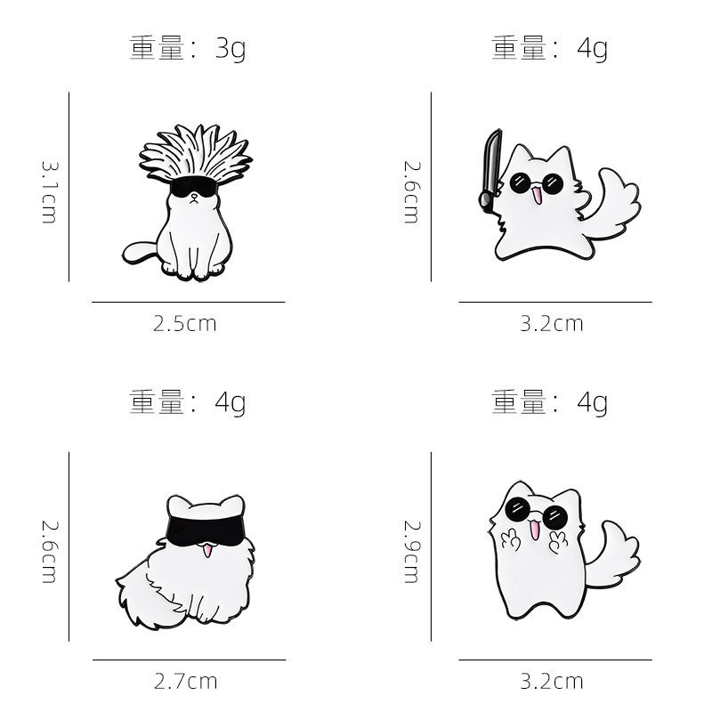 Original Cartoon Badge Cute Animal Cat Series Brooch Student Backpack Clothes Decoration