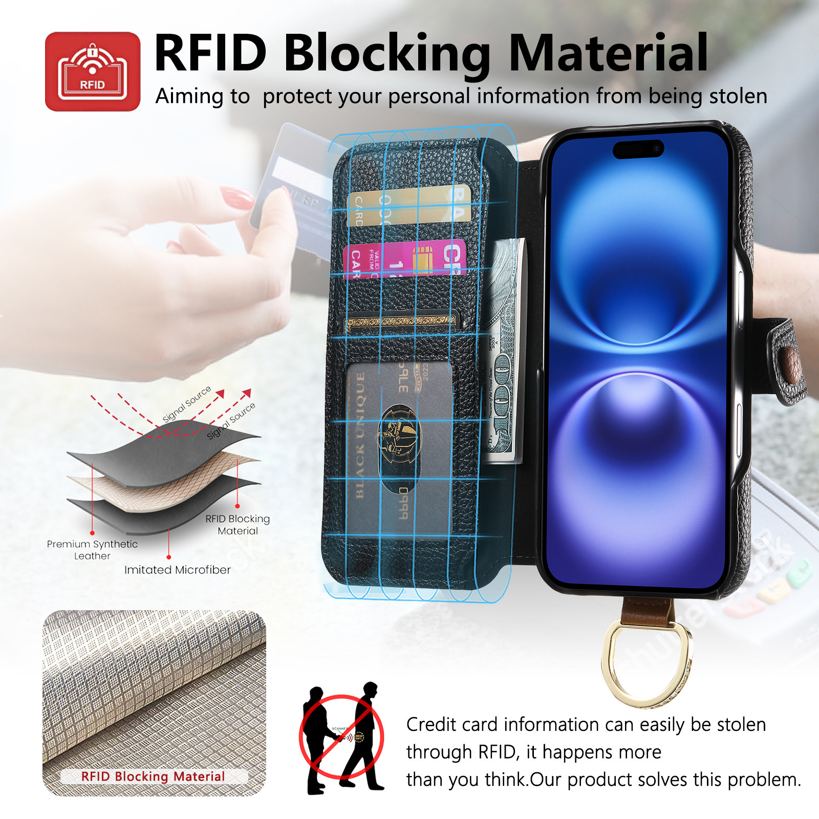 Leather grain plain leather back adhesive flip phone case for Apple 18 phone case card slot iPhone18 case