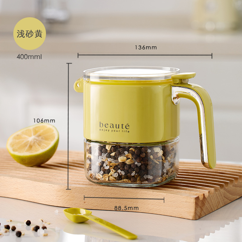 Patent Sealed Seasoning Jar Kitchen Home Seasoning Box Glass Salt Bottle Seasoning Salt Sugar Jar Seasoning Jar