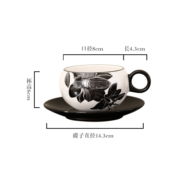 Ceramic coffee cup coffee cup saucer vintage style commercial milk cup couple coffee cup saucer