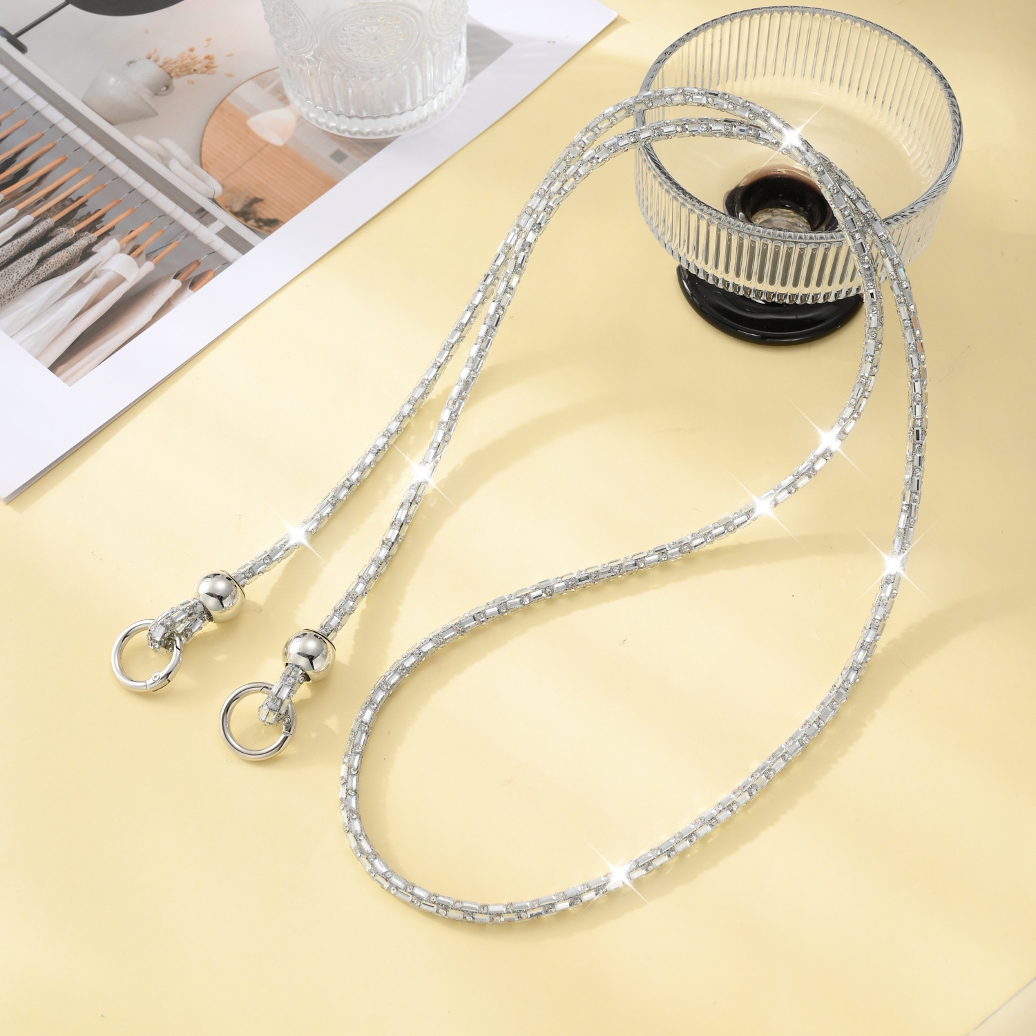 白钻方钻-白K双珠-长款