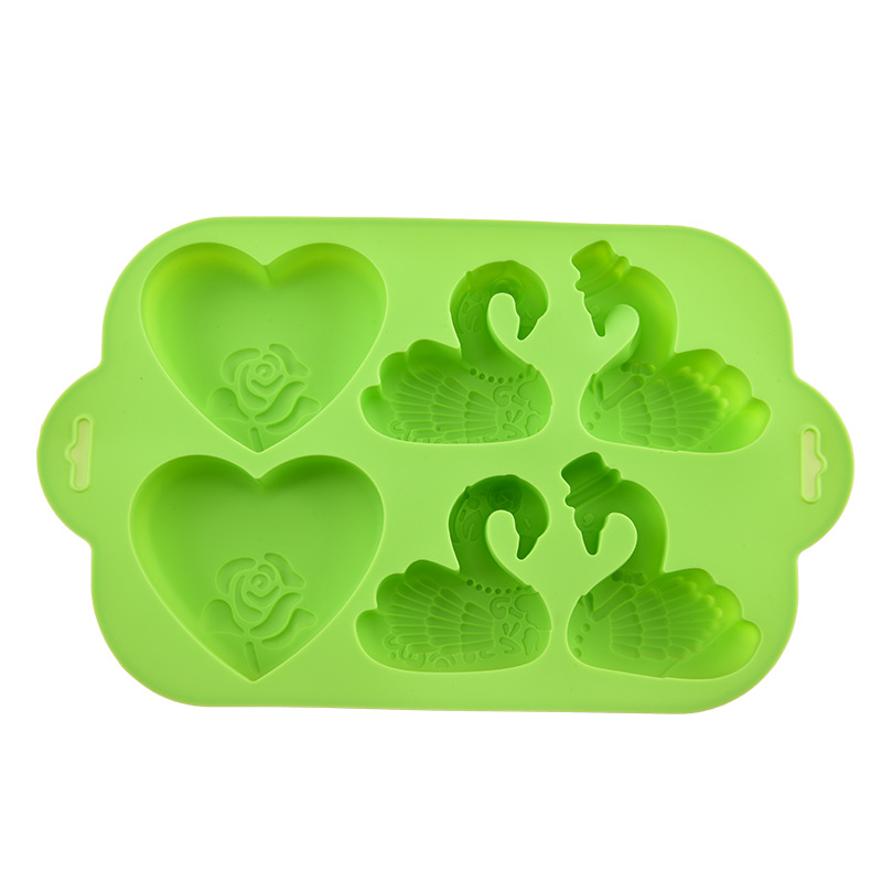 High temperature resistant silicone baking cake mold love swan chocolate pastry baking mold DIY baking tool