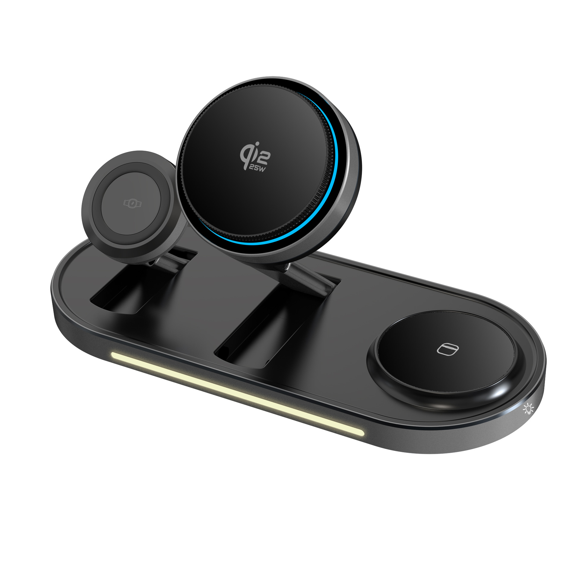 Semiconductor Qi2.2 certified three-in-one wireless charger for Apple devices multi-function