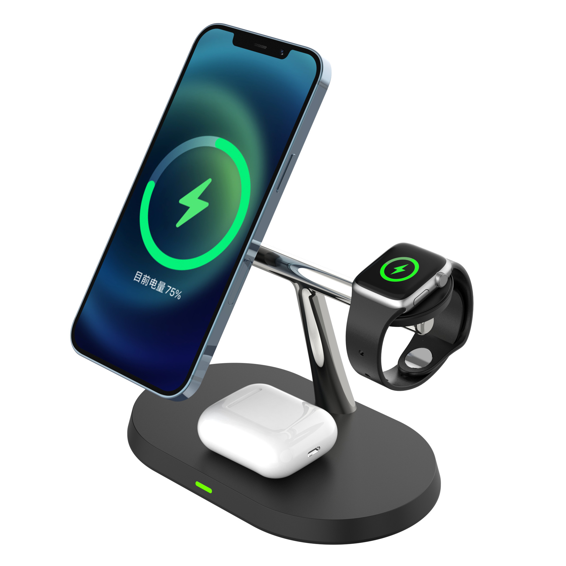 Multifunctional phone stand 15W compatible with Apple magnetic wireless charging desktop three-in-one wireless charger