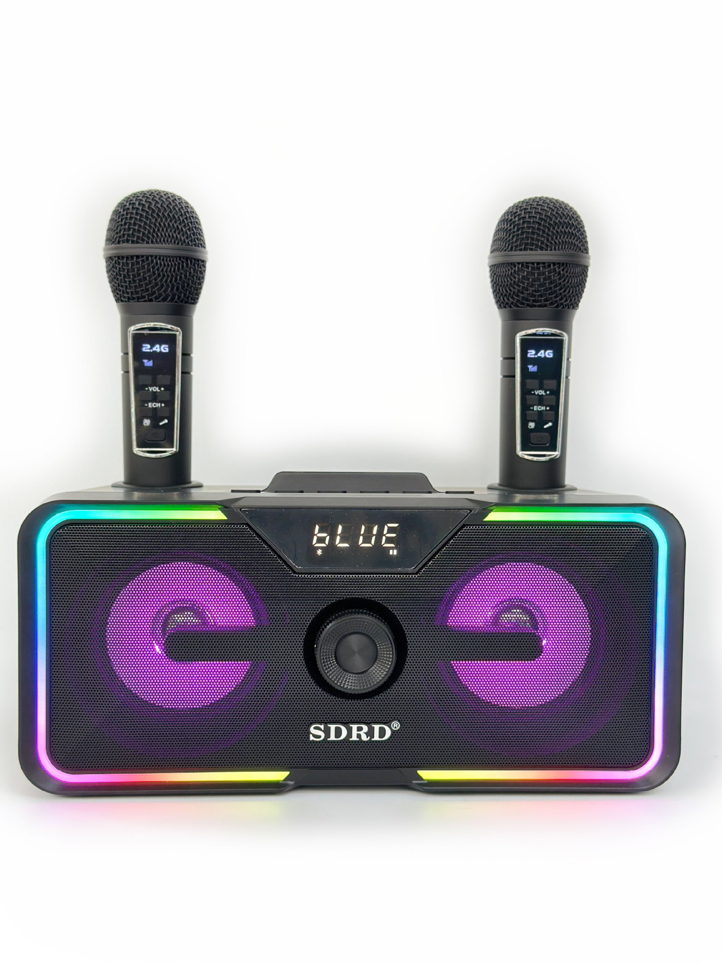New SD215 Bluetooth Karaoke All-in-One Dual Microphone Mobile Home Bluetooth Speaker Dual Speaker Portable Subwoofer