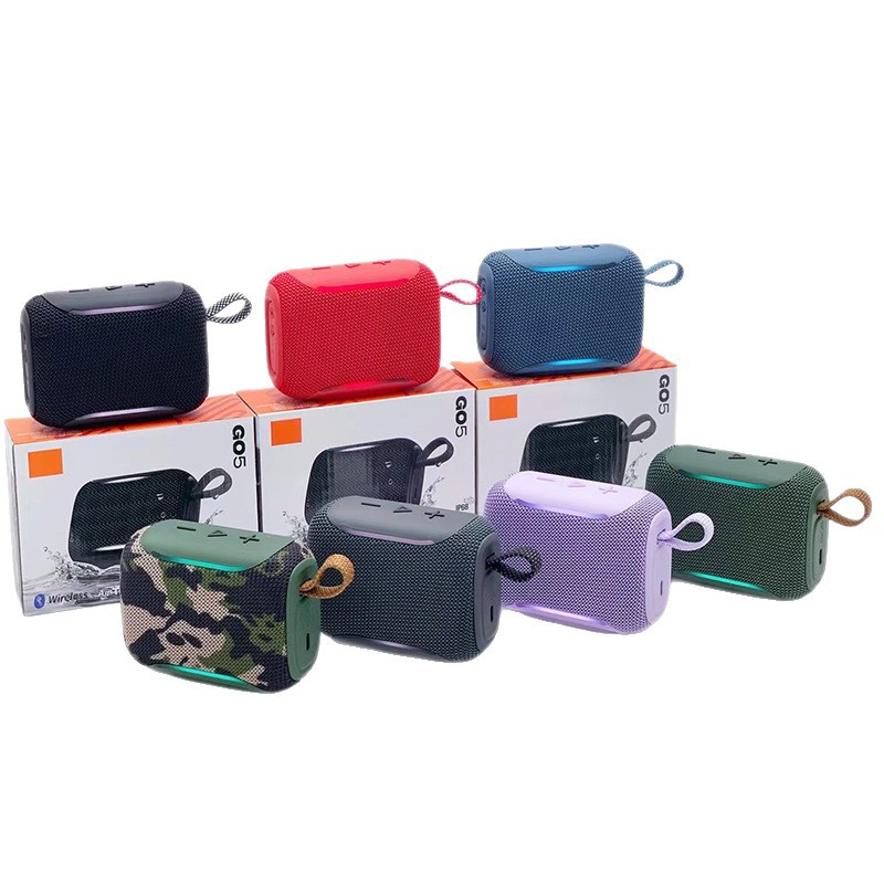 GO5 Bluetooth Speaker TWS Outdoor Home Portable Double-Sided Fabric Net Bass Card Slot Gift Speaker