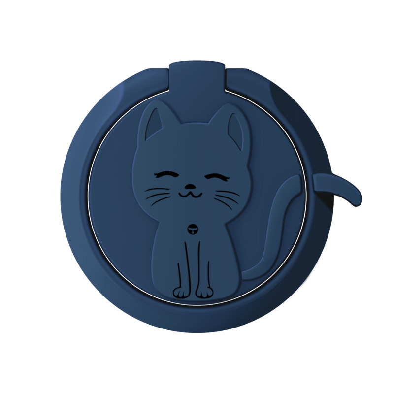 Metal ring phone stand back sticker cat cartoon animal alloy portable