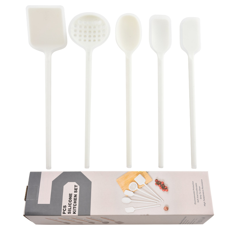 New kitchen silicone cookware set frying spatula soup spoon kitchen cooking spatula spoon 5-piece set