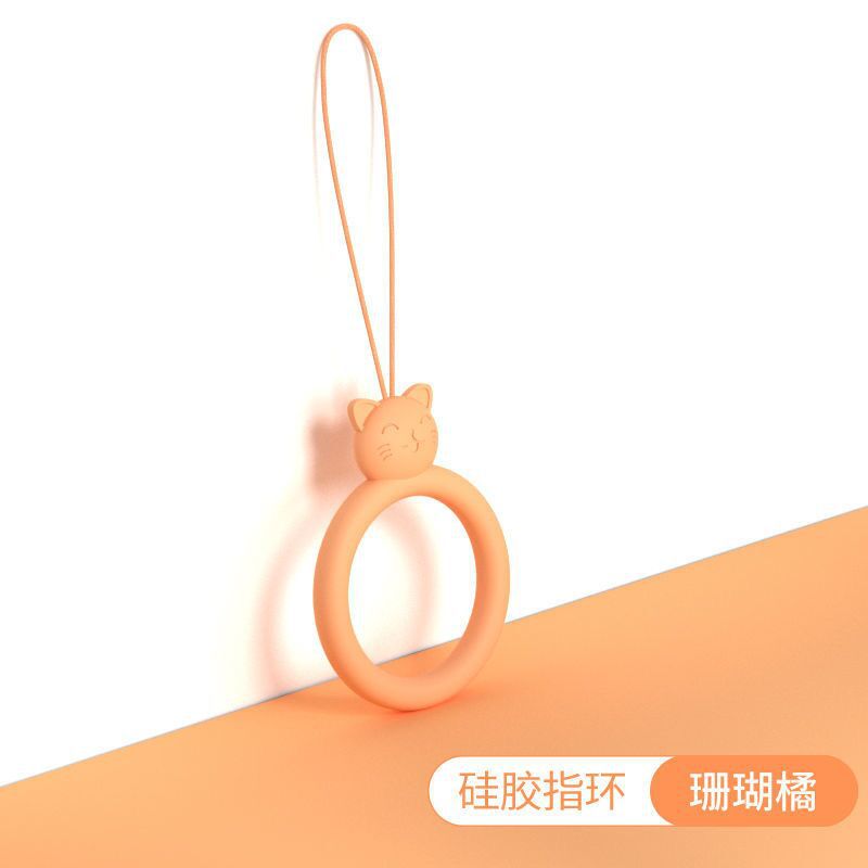 New Cat Silicone Ring Lanyard USB Drive Short Cartoon Phone Chain Pendant Liquid Silicone Ring Lanyard