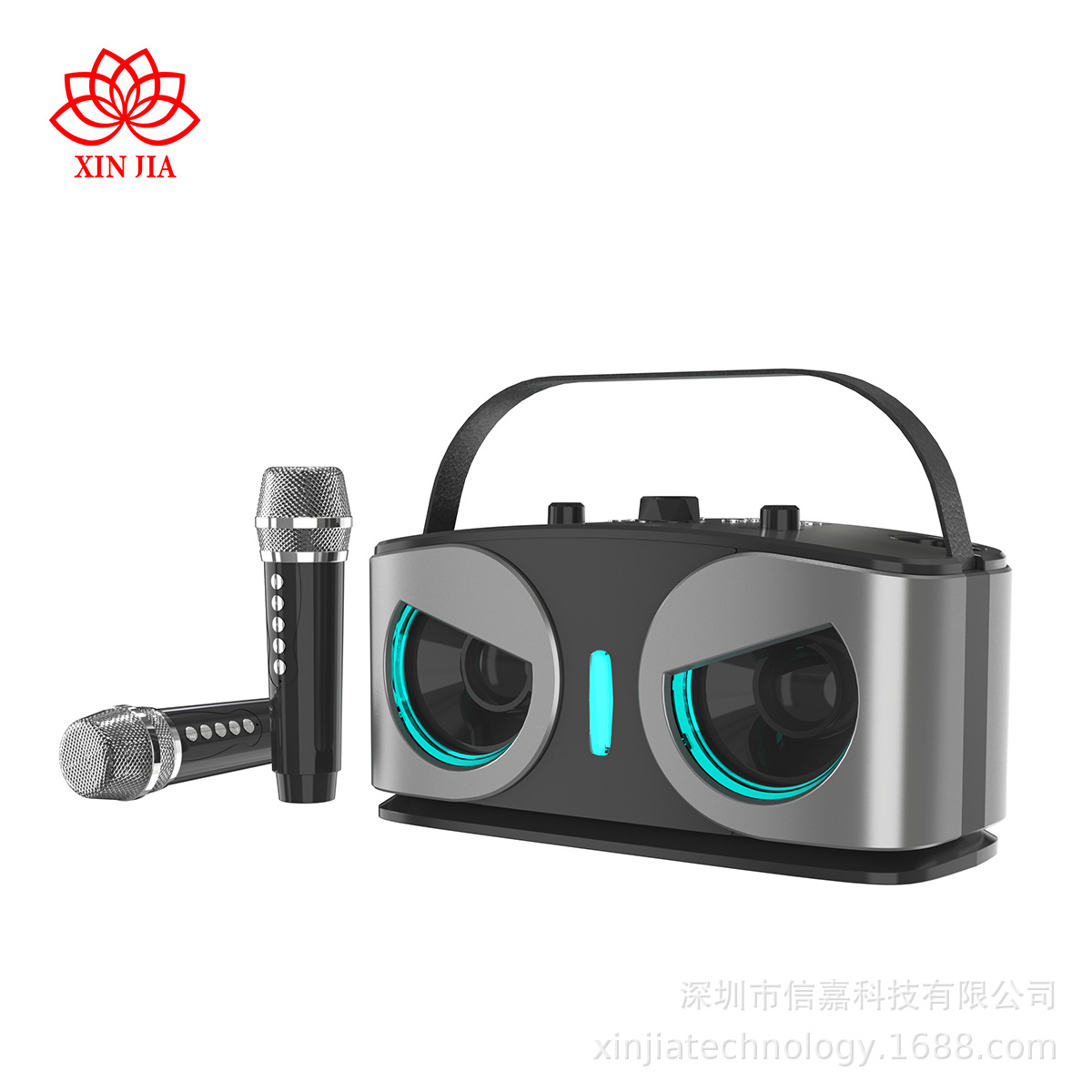 YS203 wireless KTV speaker high power 10w dual microphone KTV all-in-one portable Bluetooth speaker
