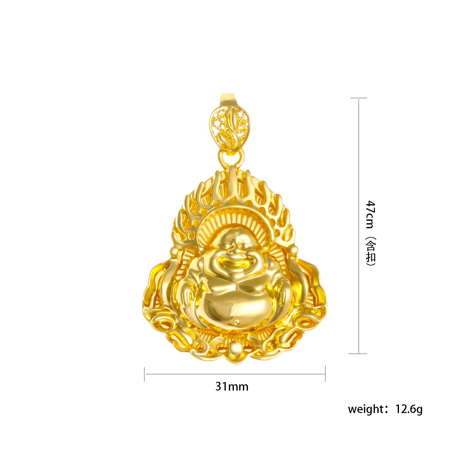 Gold-plated silver live-streaming dragon pendant large pendant accessories Guanyin Buddha bold pendant hollow sand gold jewelry accessories