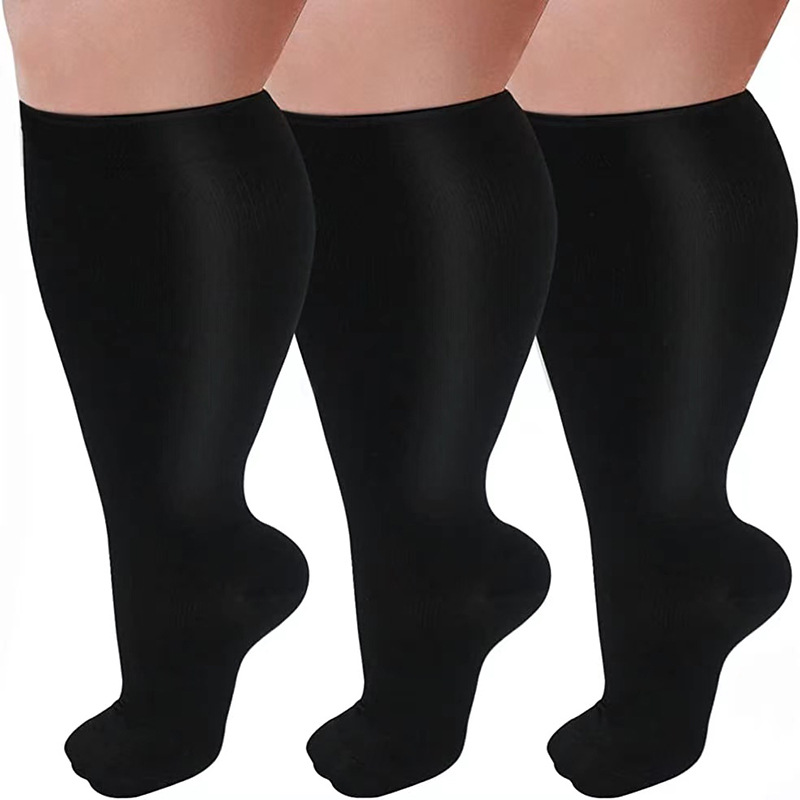 Zhuji socks, women's XL/XXL plus size solid color pressure socks, sports men's fitness compression socks