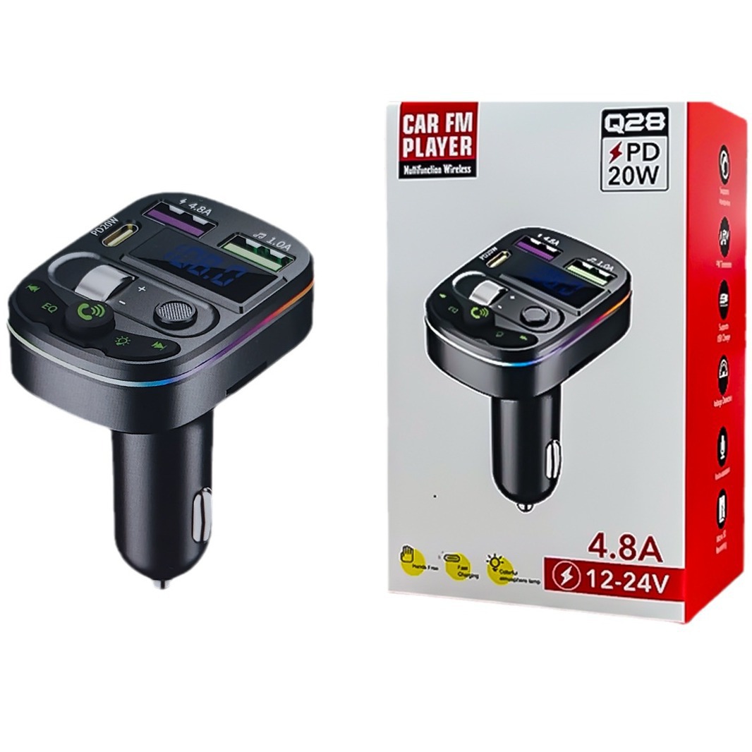 Q28 Car Bluetooth Receiver MP3 Player Multi-function Lossless Sound Quality Cigarette Lighter Converter Car Charger