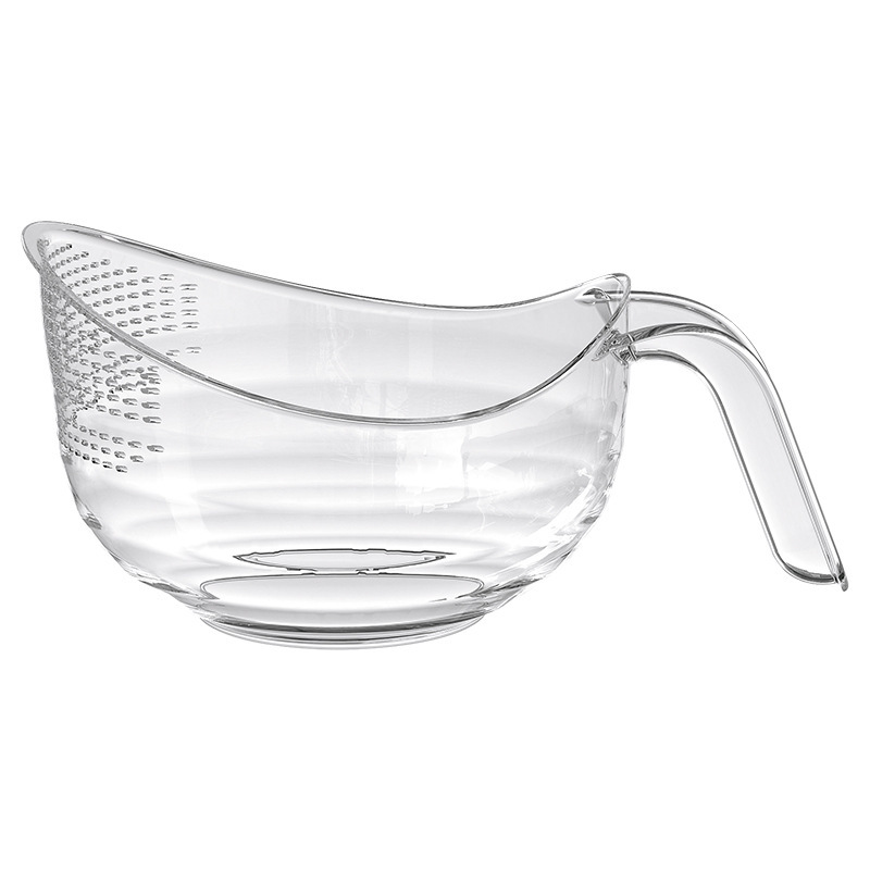 With handle rice washing basket vegetable washing basin drain basket kitchen supplies household fruit basket rice washing strainer