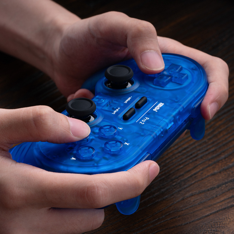 8bitdo PRO 2 Special Edition Transparent Bluetooth Multi-Platform Game Controller with Back Buttons Hall Effect
