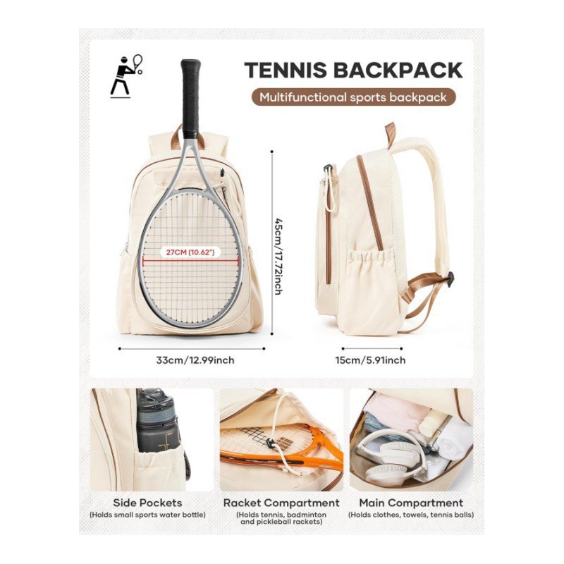 1688 Tennis Backpack Women's Tennis Pickleball Backpack Men's Waterproof Fitness Bag