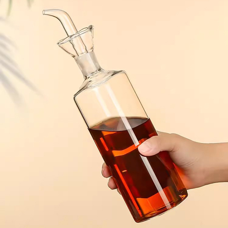 Glass soy sauce bottle, household kitchen seasoning bottle, vinegar sesame oil bottle, glass vinegar pot, raw soy sauce cooking wine dispensing bottle