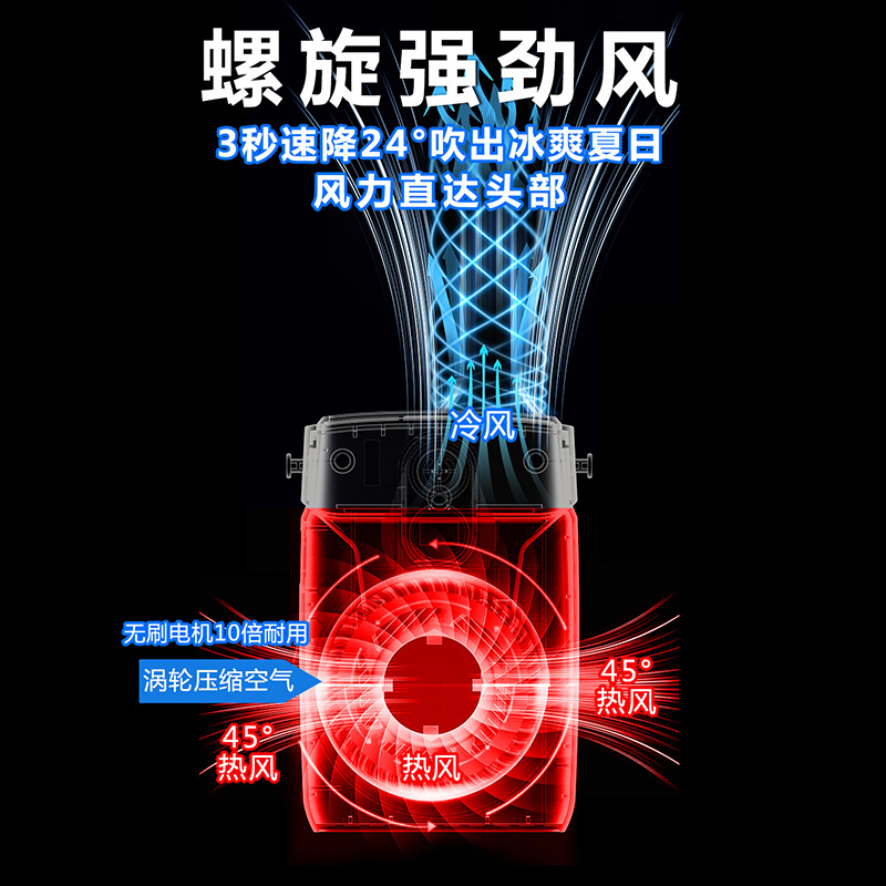 12000mAh Waist Fan Outdoor Construction Site High Wind Portable Bladeless Charging Fan Small Fan