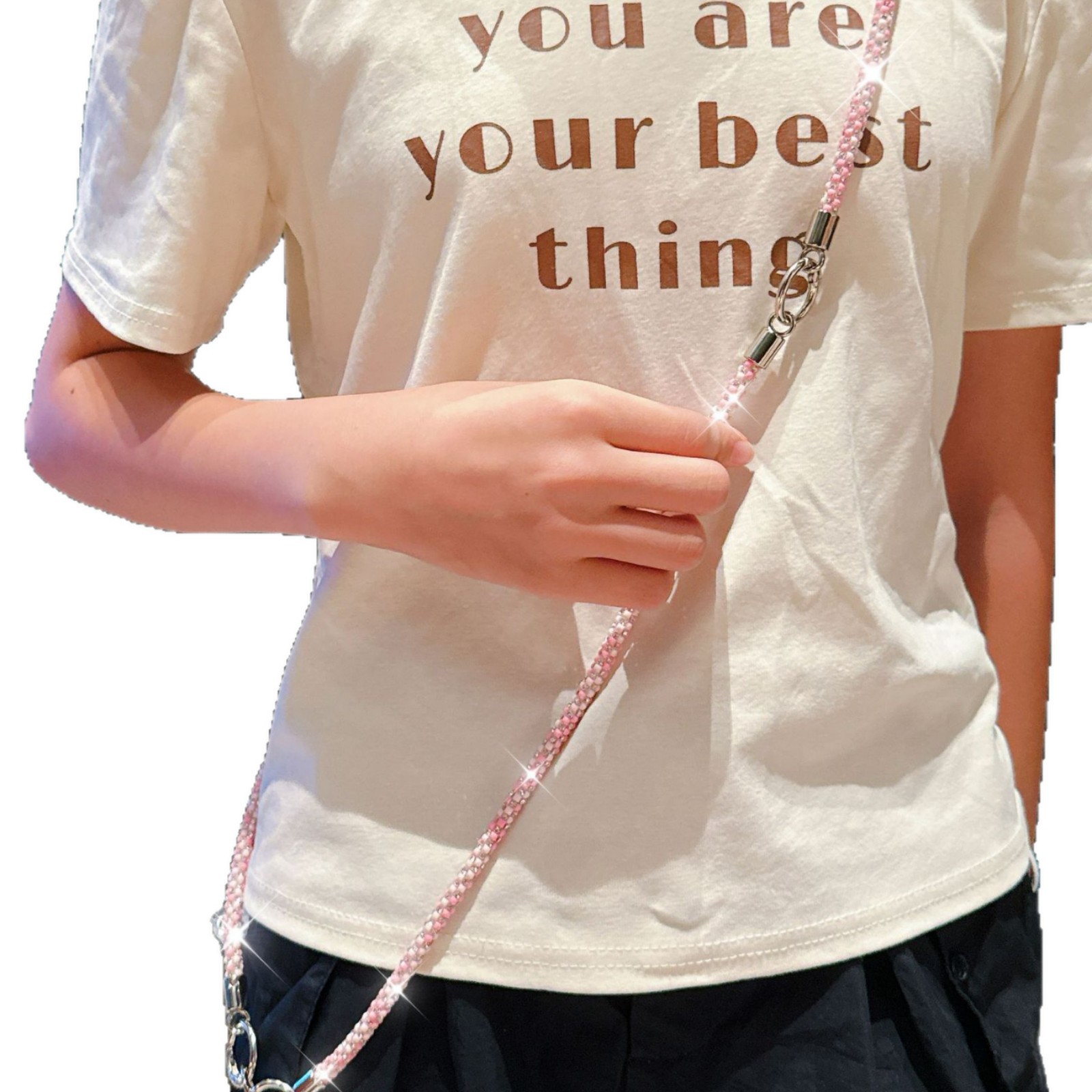 Mixed Colorful Diamond Multi-function Phone Lanyard Long Bag Crossbody Chain Badge Necklace Anti-loss Wrist Chain