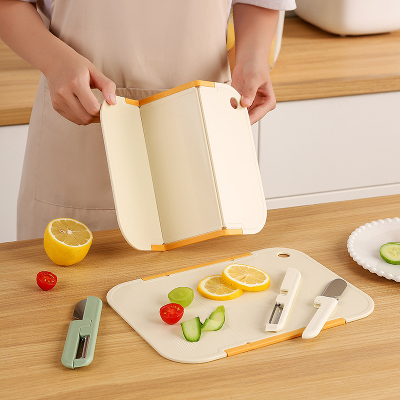 Kitchen Cutting Board Household Chopping Board Set Three-Fold Small Cutting Board Fruit Knife Outdoor Camping Chopping Board Set