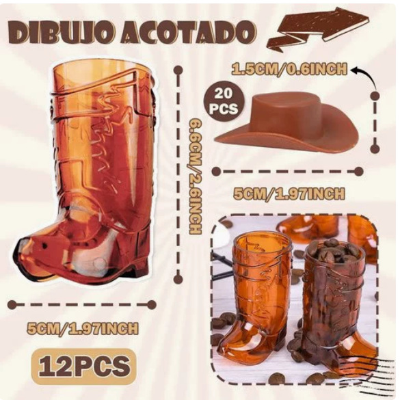 Cowboy boot plastic shot glass western cowboy theme party drink transparent small shot glass bachelor party supplies