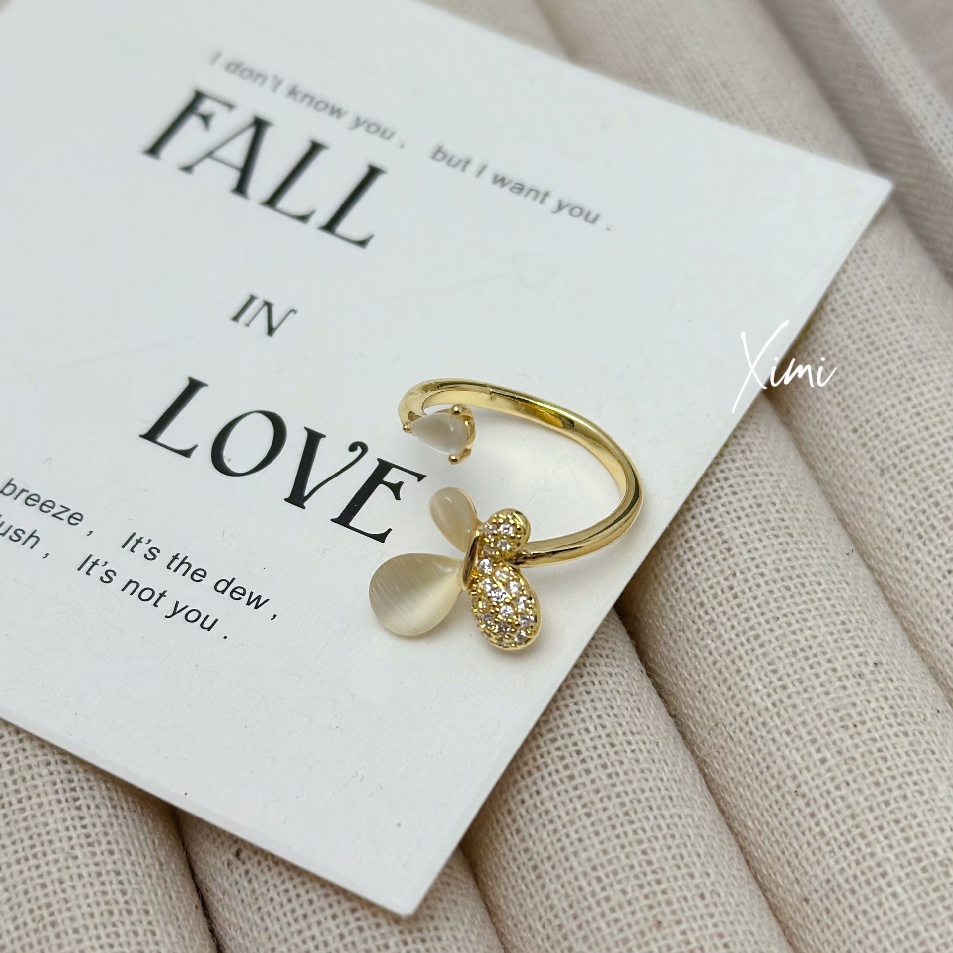 Cat Eye Butterfly Ring for Women Open Index Finger Ring New Band