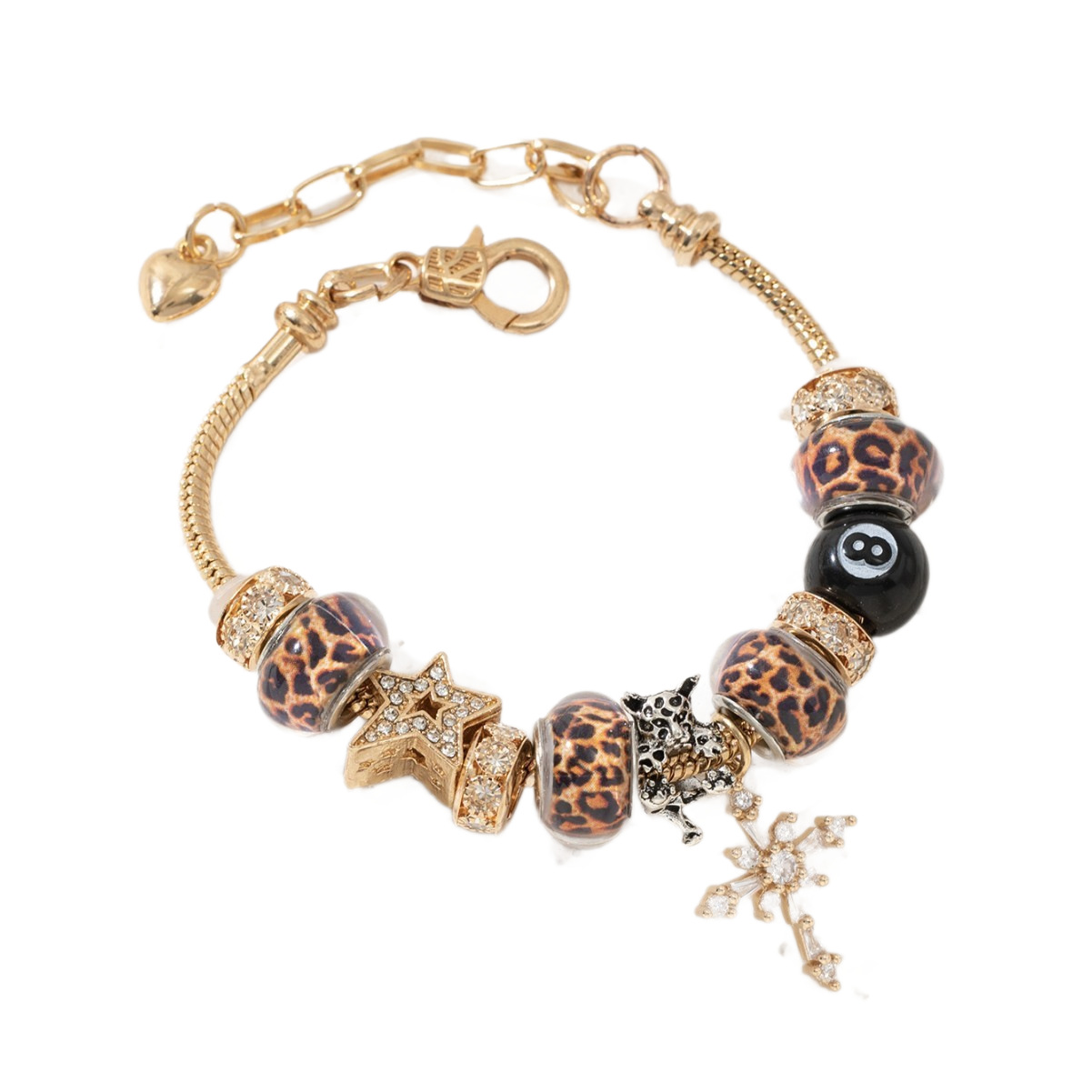 Leopard star charm bracelet for women beaded jewelry accessories