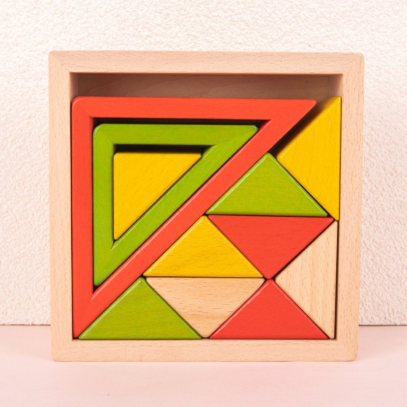Children's Early Education Educational Beech Large Rainbow Building Blocks Color Shape Cognition Versatile Assembly Wooden Toy